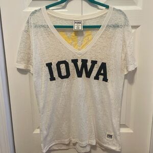 PINK Victoria's Secret White Tee with Yellow Accents